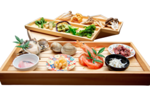 木箱にのせた特別な料理